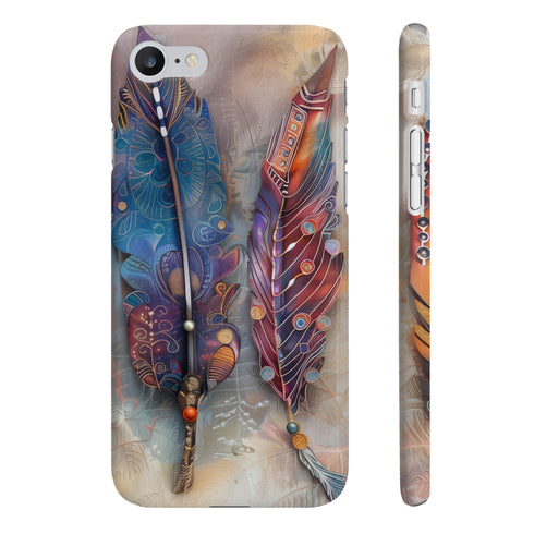 Bohemian Spirit Feather Dream Phone Case Slim Glossy for iPhone 7/8 Plus