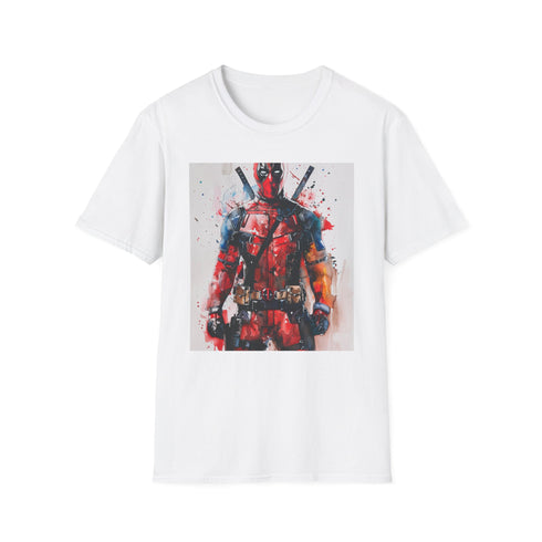 Charcoal Deadpool t-shirt with crew neck featuring humorous graphic