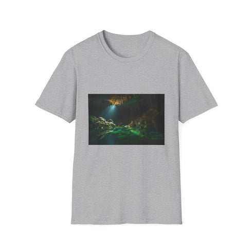 Subterranean Light and Shadow T-Shirt in Charcoal Cotton, Crew Neck.