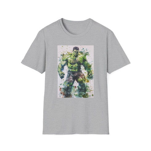 Charcoal cotton Hulk T-shirt with vibrant green graphic regular fit