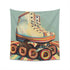 Roll with It: Retro Tapestry featuring vintage roller skates for a stylish touch of nostalgia | High-quality material, perfect for all seasons and makes a great gift | Available in 34x40 and 57x57 sizes