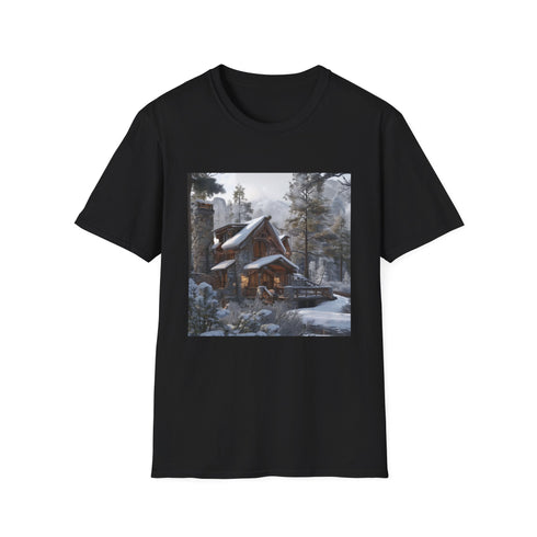 Mountain Sanctuary: A Rustic Cabin Getaway | T-Shirt | DTG, Men's Clothing, Regular fit, T-Shirts, Unisex, Women's Clothing | Prints with Passion