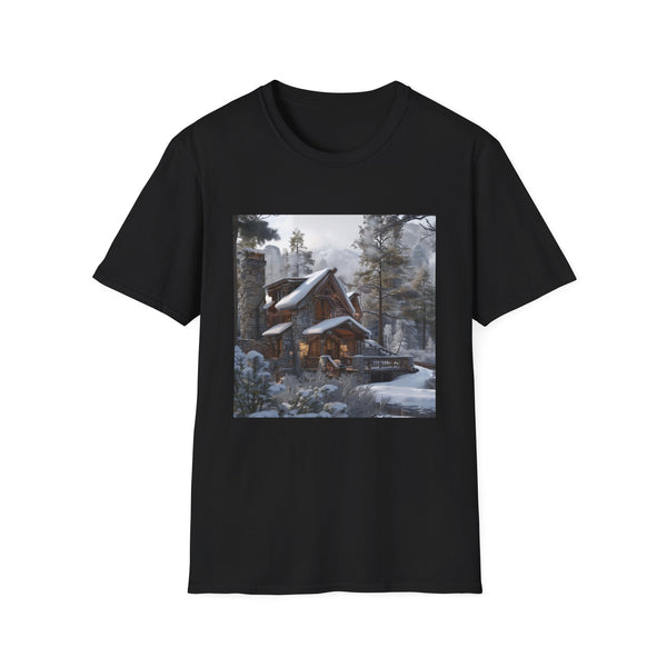 Mountain Sanctuary: A Rustic Cabin Getaway | T-Shirt | DTG, Men's Clothing, Regular fit, T-Shirts, Unisex, Women's Clothing | Prints with Passion