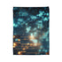 Mystical Wind Chimes Glowing in Night — Plush Fleece Throw Blanket — Folded Plush Blanket Detail