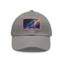 Vibrant neon galaxy snapback cap with light brown patch.