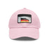 German pride flag cap in white with light brown rectangle patch.