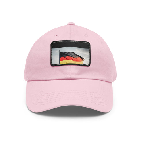 German Pride Flag Cap in White with Light Brown Rectangle Patch