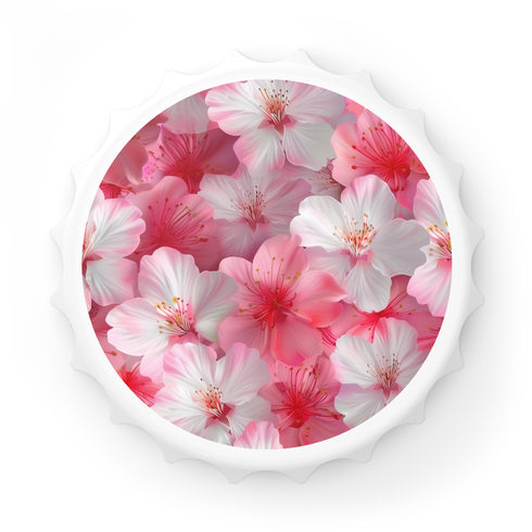 Cherry Blossom White Bottle Opener for Home & Kitchen Decor.