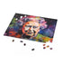 Neon watercolor puzzle featuring Queen Elizabeth II portrait, 120 pieces.