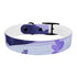 Stylish lavender floral dog collar for fashionable pups on walks.