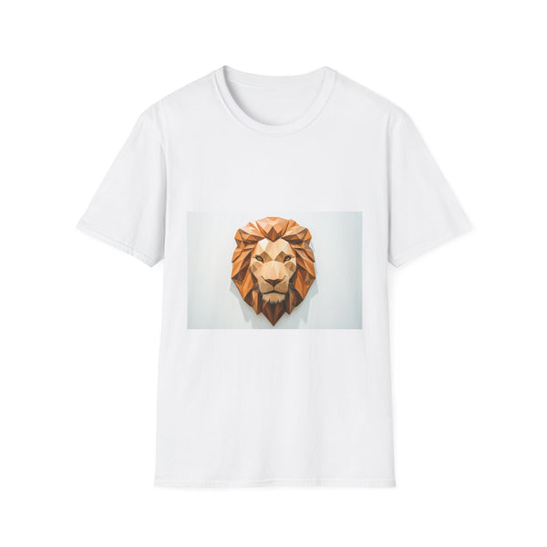 Geometric Prism Lion Head Abstract Graphic Unisex Softstyle T-Shirt - View 1 | Prints With Passion