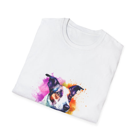 Charcoal Jack Russell Terrier cotton T-shirt with vibrant DTG print