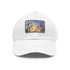 Eiffel Tower watercolor baseball cap with Parisian charm in white.