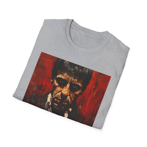 Charcoal Scarface portrait T-shirt, men's and women's summer style.