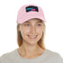Neon watercolor charm baseball cap white light brown rectangle shape.