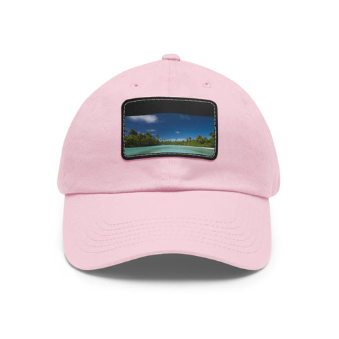 White Aitutaki Paradise Cap with Light Brown Rectangular Patch