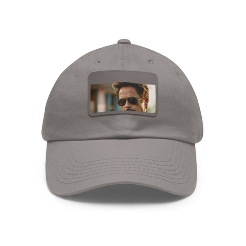 Iron Shades Snapback Cap in white with light brown patch