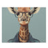 Trendy Giraffe Hipster puzzle with speckled specs, perfect for animal lovers.