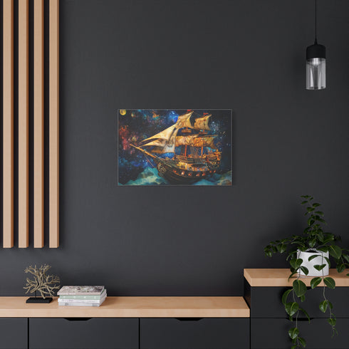 Pirate Ship Flying Through Space — Canvas Wall Art — Product Detail View 8