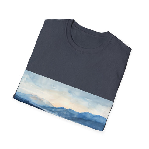 Alaska Bliss Watercolor Tee Charcoal T-Shirt Regular Fit Summer Pick