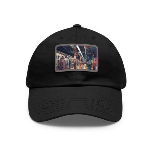 Vibrant watercolor NYC subway map baseball cap for urban explorers.