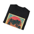Palm Paradise Retro Sunset Escape T-Shirt in Charcoal, Size S