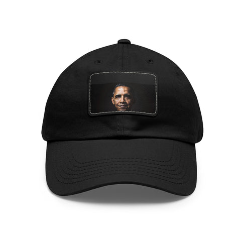 Barack Obama Edition white baseball cap with light brown patch.