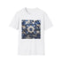 Porcelain Blue Blossom Tee - Cotton Crew Neck Summer Regular Fit