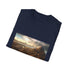 Shambala: City of Light watercolor tee in charcoal, size S.