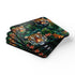 Tiger Jungle Coaster Set: Safari Chic square coasters with vibrant Jungle Safari pattern