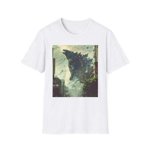 Nuclear Dawn Godzilla T-Shirt, Charcoal, Crew Neck, Cotton, Summer Pick