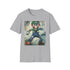 Charcoal cotton T-shirt with Luigi graphic and crew neck design