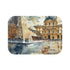 Elegant watercolour bath mat with Louvre Museum design for home decor.