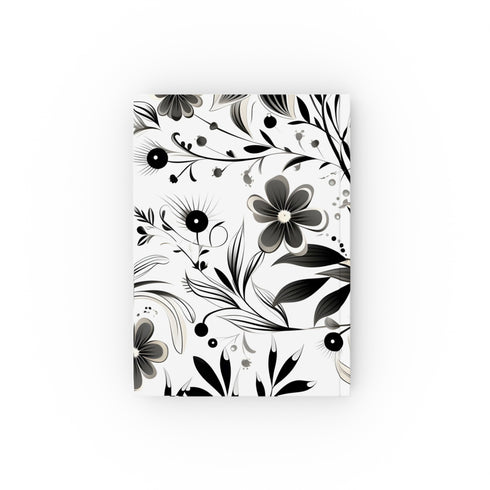 Monochrome Patterns Designer's Sketchbook - Stylish black and white journal with modern curves, perfect for creatives