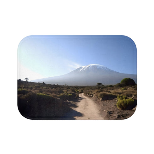 Kilimanjaro Sunrise Bath Mat - African Mountain Sunrise Bathroom Decor.