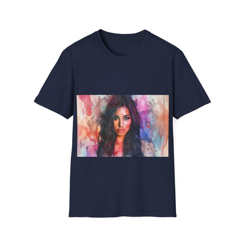 Charcoal watercolor fantasy tee with crew neck cotton fabric and regular fit