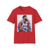 Anthony Davis charcoal crew neck T-shirt with vibrant watercolor portrait