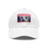 White cotton baseball cap with adorable koala watercolor design.