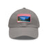 Island Paradise Baseball Cap in White with Light Brown Rectangle Patch