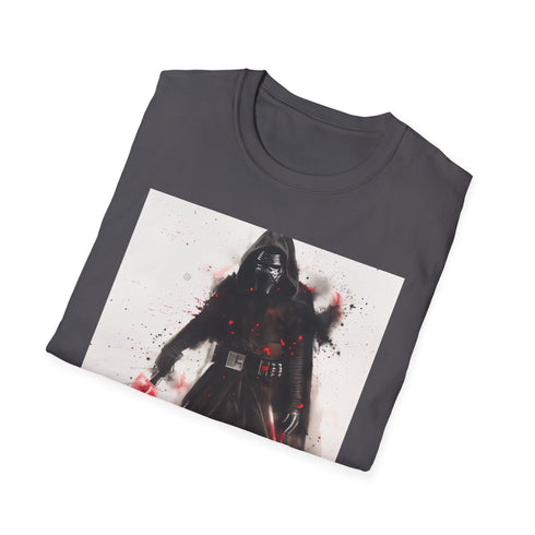 Charcoal cotton T-shirt featuring striking Kylo Ren illustration in regular fit