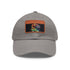 Neon dream baseball cap with light brown patch in rectangular shape.