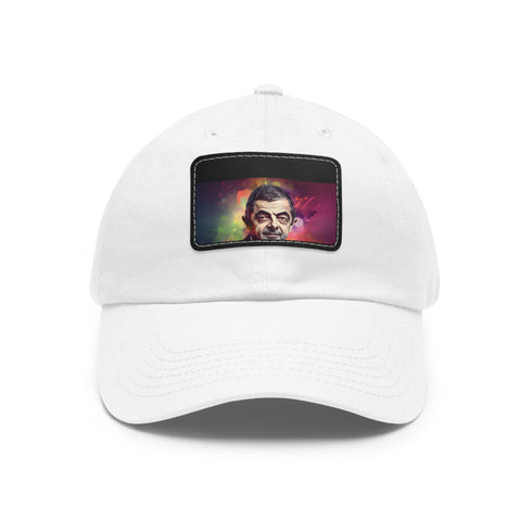 Vibrant neon watercolor baseball cap with light brown patch.