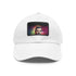 Vibrant neon watercolor baseball cap with light brown patch.