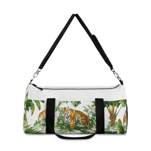 Jungle Safari Tiger Duffel Bag, Small, All Over Print, Made in USA.