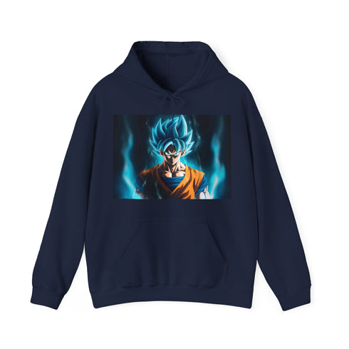 Ultra Instinct Mastery Hoodie in Navy, regular fit, Dragon Ball inspired.