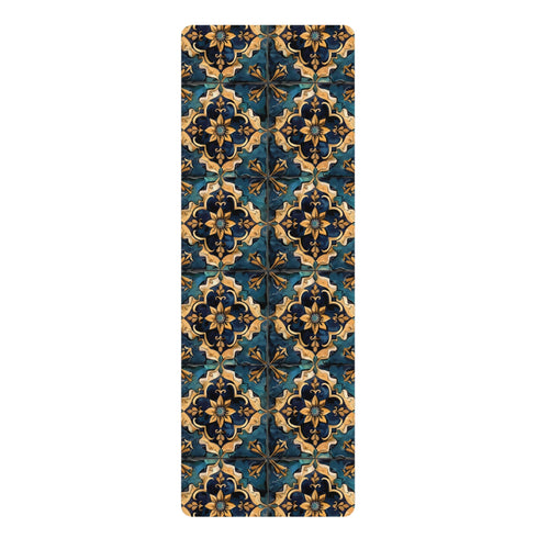 Artisan tile pattern rubber yoga mat for all levels practitioners.