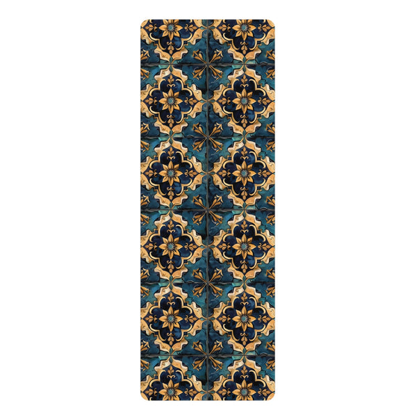 Artisan tile pattern rubber yoga mat for all levels practitioners.