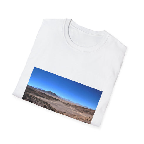 Charcoal cotton T-shirt inspired by Atacama Desert landscapes with crew neck