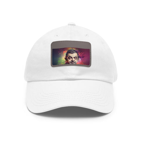 Neon watercolor baseball cap with white/light brown rectangle patch.