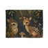 Soft forest animal print blanket for cozy indoor snuggles.